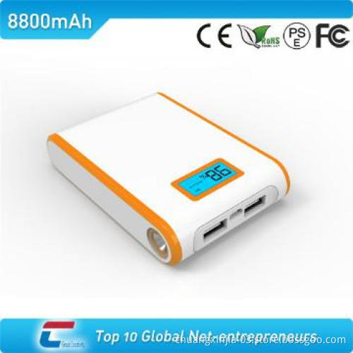 power bank for sony with double USB outputs and led torch and lcd
